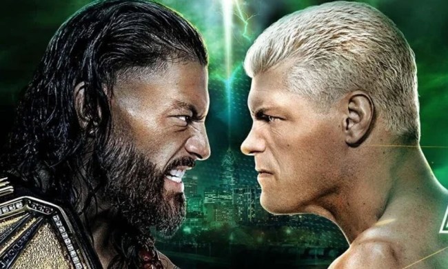 Roman Reigns faces off with Cody Rhodes in promo for Wrestlemania 40.